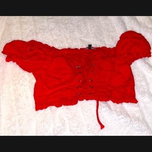 Red crop top